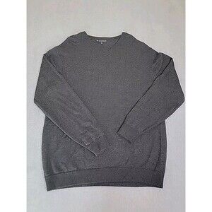Hart Schaffner Marx V Neck Sweater Mens LT Tall Charcoal Merino Stretch‎ Preppy